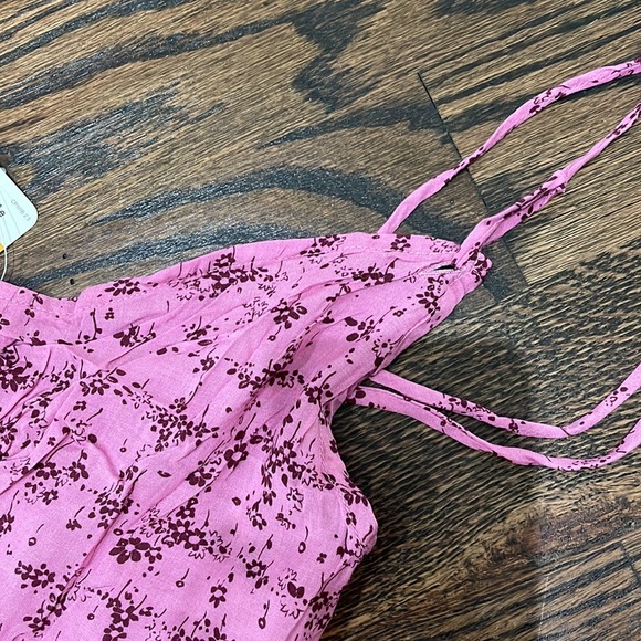 Free People Pink Caught Up Printed Slip Short Casual Dress - Picture 4 of 6